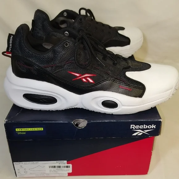 Reebok Men's Black, White, and Red Sneakers - Picture 2 of 4